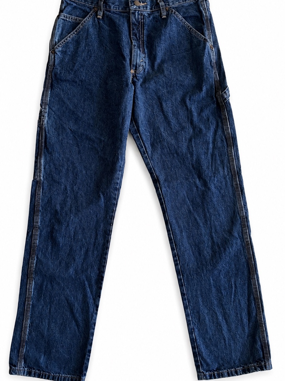 Wrangler Men's Straight Leg Relaxed Carpenter Dark Blue Denim Jeans 32/32 NWT